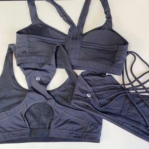 3 Lululemon black sports bras